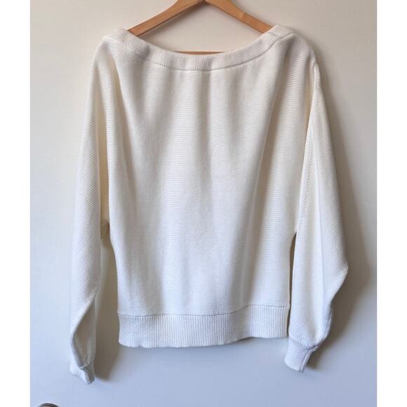 Helmut Lang Ruched Dolman Sleeve Sweater in Ivory Size Small - Picture 4 of 7